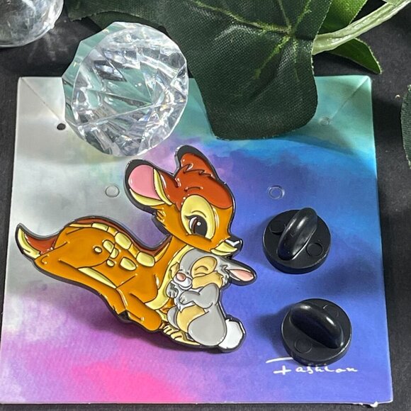 Bambi Thumper Lapel Pin Deer Rabbit Friends Badge Brooch Accessories Jewelry Pin - Picture 2 of 9